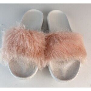 UGG ROYALE BABY PINK TOSCANA FUR FLUFFIE SLIDE SLIPPERS US 8